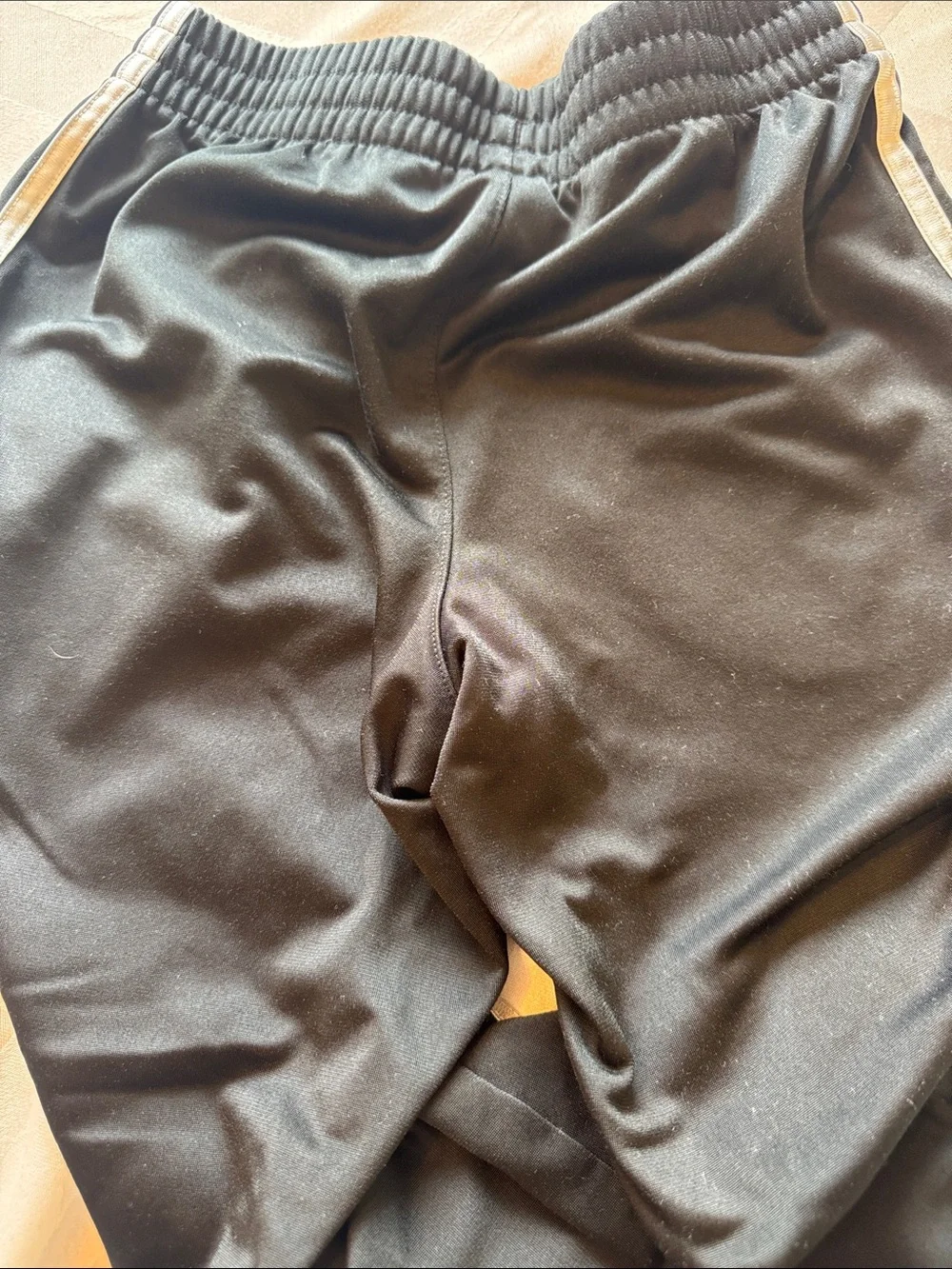 adidas Black Track Pants with White Stripes